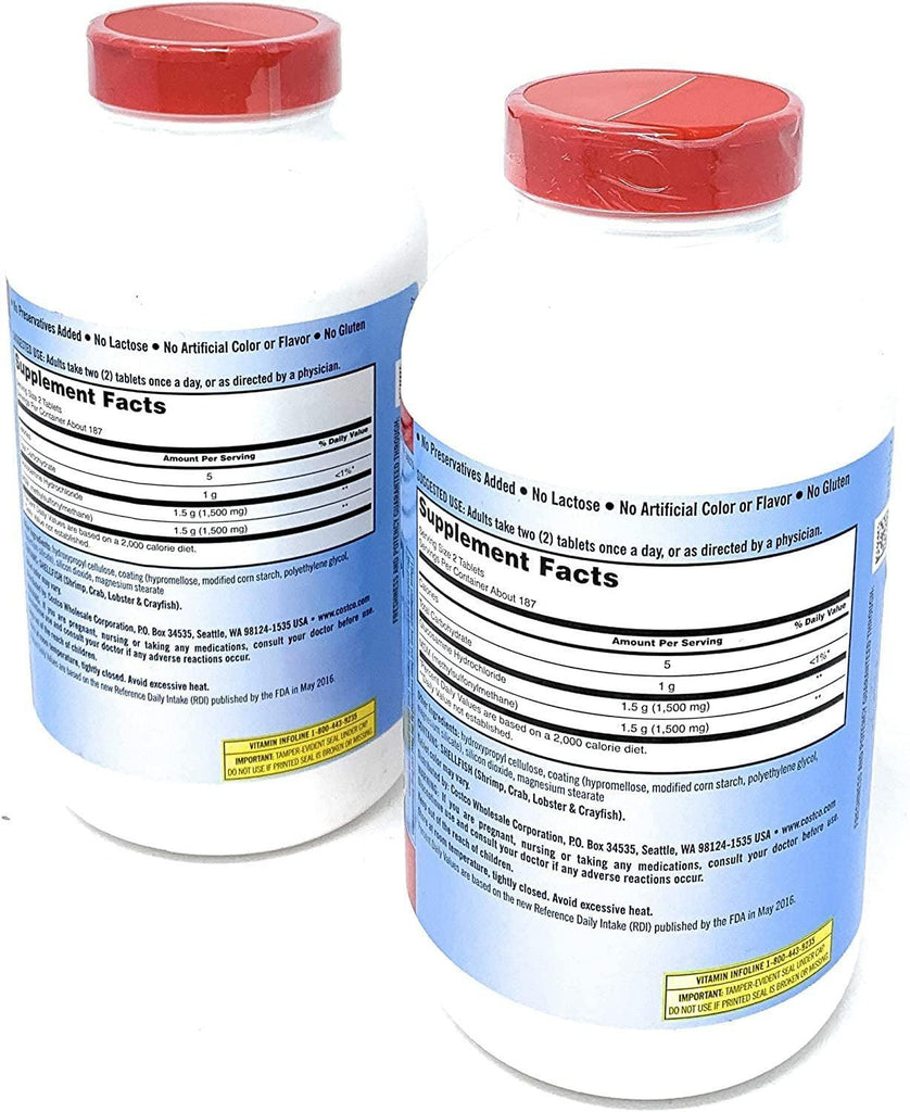 Kirkland Glucosamine HCI (Pack of 2) Extra Strength with Msm,Tablet (375 Count X 2)