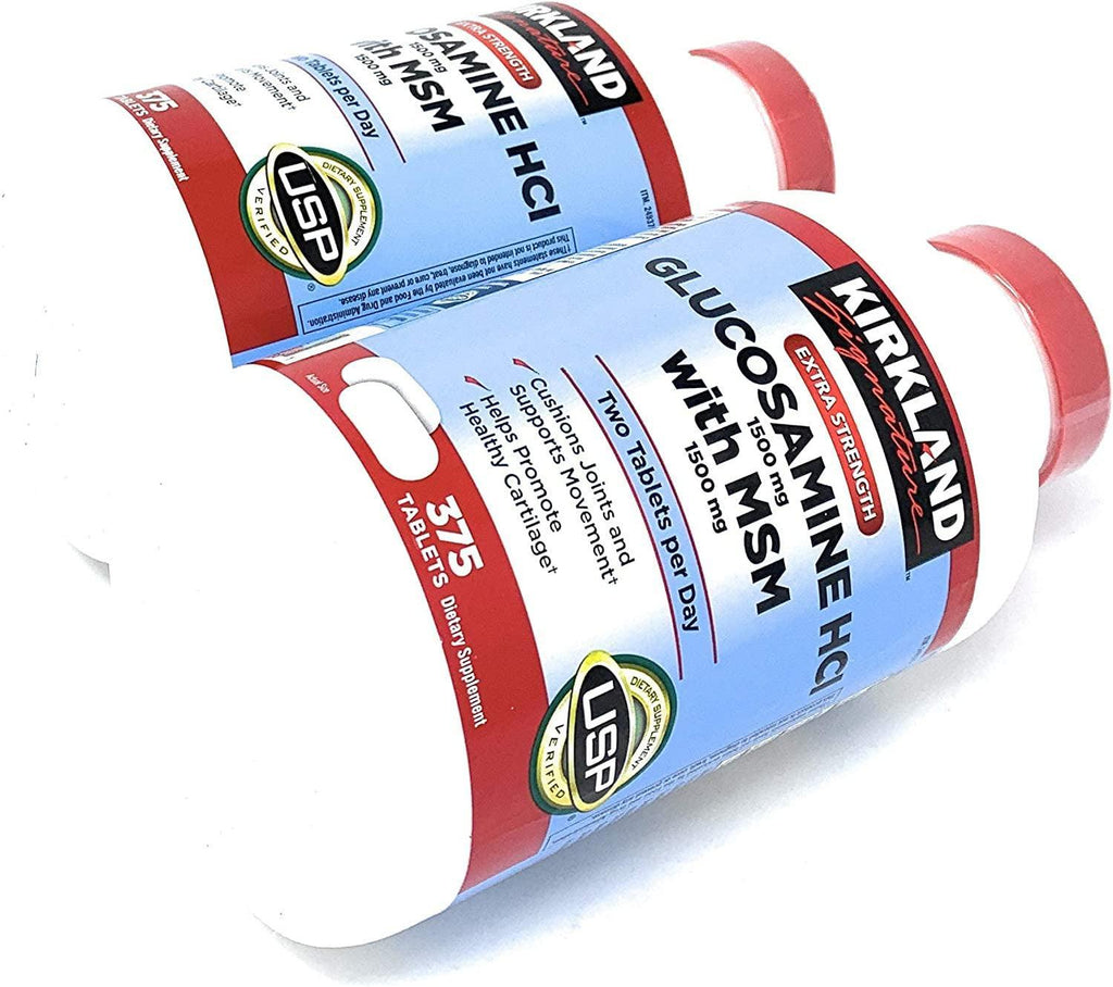 Kirkland Glucosamine HCI (Pack of 2) Extra Strength with Msm,Tablet (375 Count X 2)