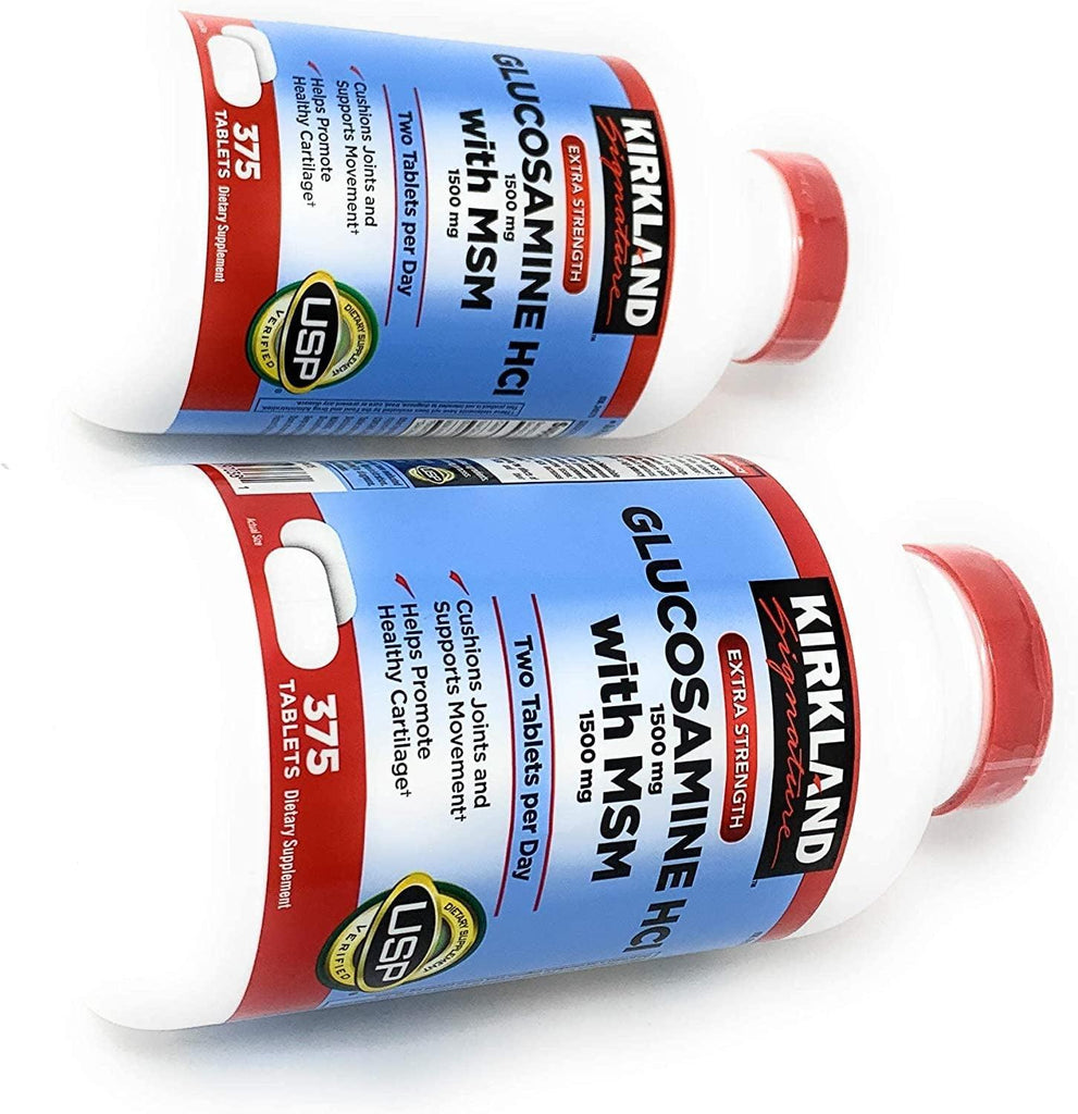 Kirkland Glucosamine HCI (Pack of 2) Extra Strength with Msm,Tablet (375 Count X 2)