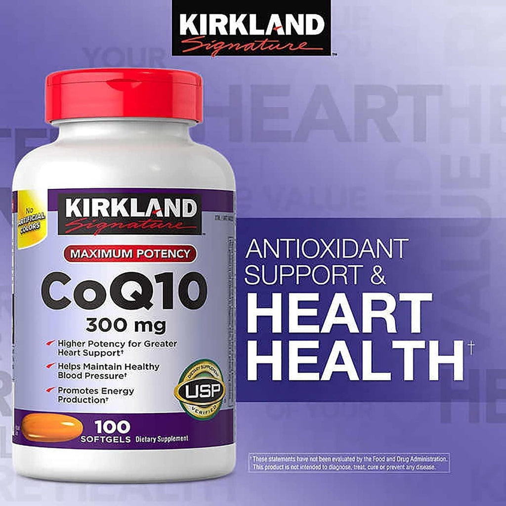 Kirkland Kirkland Signature Coq10 300Mg 100 Softgels-Supplementing with Coq10 Supports Heart and Antioxidant Health and May Help Support Healthy Aging