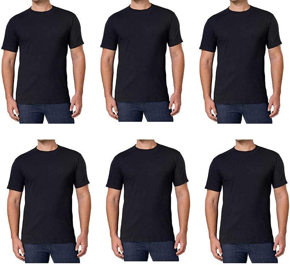 Kirkland Men'S Crew Neck Tee 100% Combed Heavyweight Cotton T-Shirts (Pack of 6)