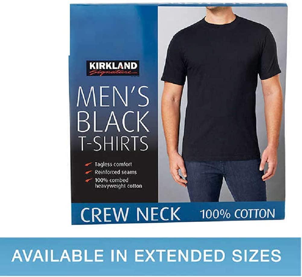 Kirkland Men'S Crew Neck Tee 100% Combed Heavyweight Cotton T-Shirts (Pack of 6)
