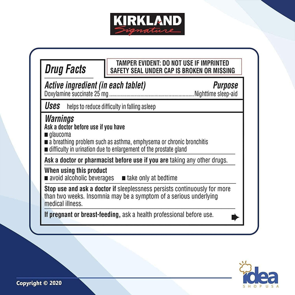 Kirkland - Nighttime Sleep Aid, 25 Mg, 96 Ct (3 Pack) Bundle with Exclusive "Have a Great Sleep" - Better Idea Guide (4 Items)