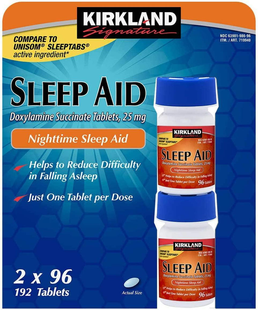 Kirkland Nighttime Sleep Aid (Doxylamine Succinate 25 Mg), 96 Tablets (Pack of 4)