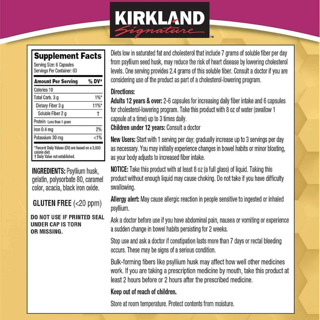 Kirkland Psyllium Fiber, 720 Capsules