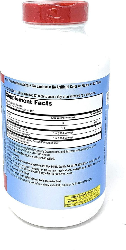 Kirkland Signature Extra Strength Glucosamine HCI 1500Mg with MSM 1500 Mg 375 Tablets