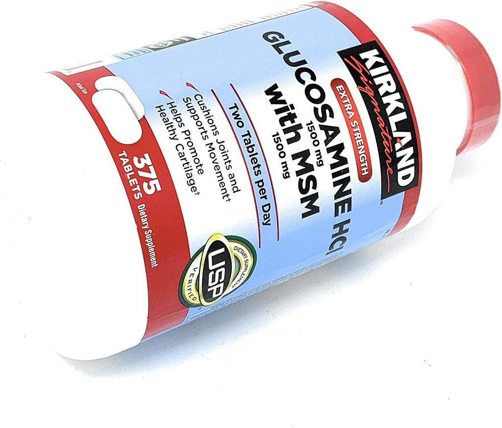 Kirkland Signature Extra Strength Glucosamine HCI 1500Mg with MSM 1500 Mg 375 Tablets