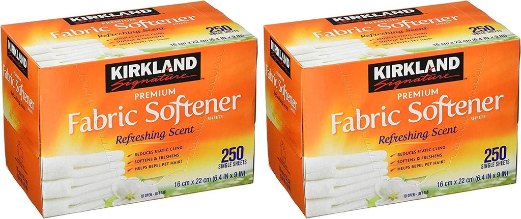 Kirkland Signature Fabric Softener Sheets 250CT (2Packs)
