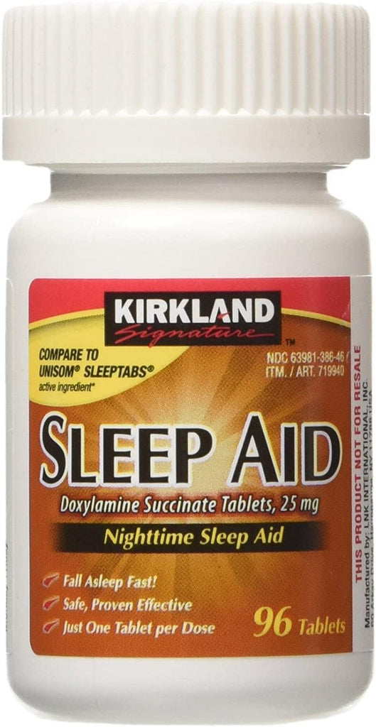 Kirkland Sleep Aid Doxylamine Succinate 25 Mg X Tabs (53201812) No Flavor 96 Count