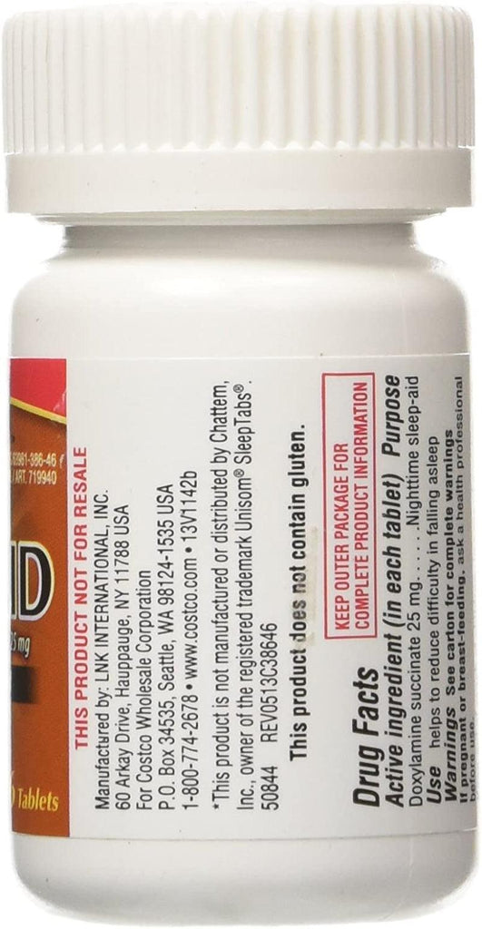 Kirkland Sleep Aid Doxylamine Succinate 25 Mg X Tabs (53201812) No Flavor 96 Count
