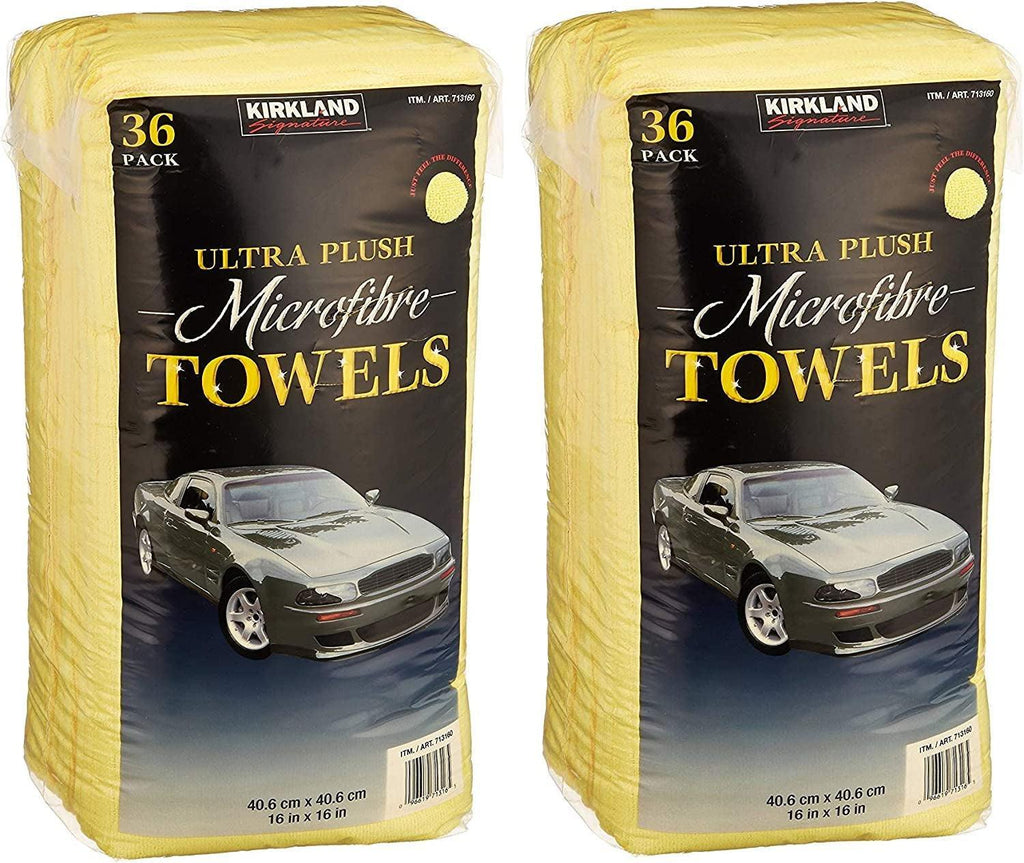 Kirkland Ultra High Pile Premium Microfiber Towels, 36 Count (Pack of 2), Yellow - 713160
