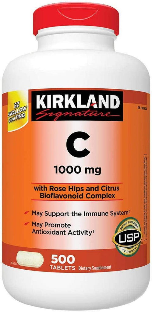 Kirkland , Vitamin C with Rose Hips and Citrus Complex 500 Tablets VAWRI (Pack of 2)