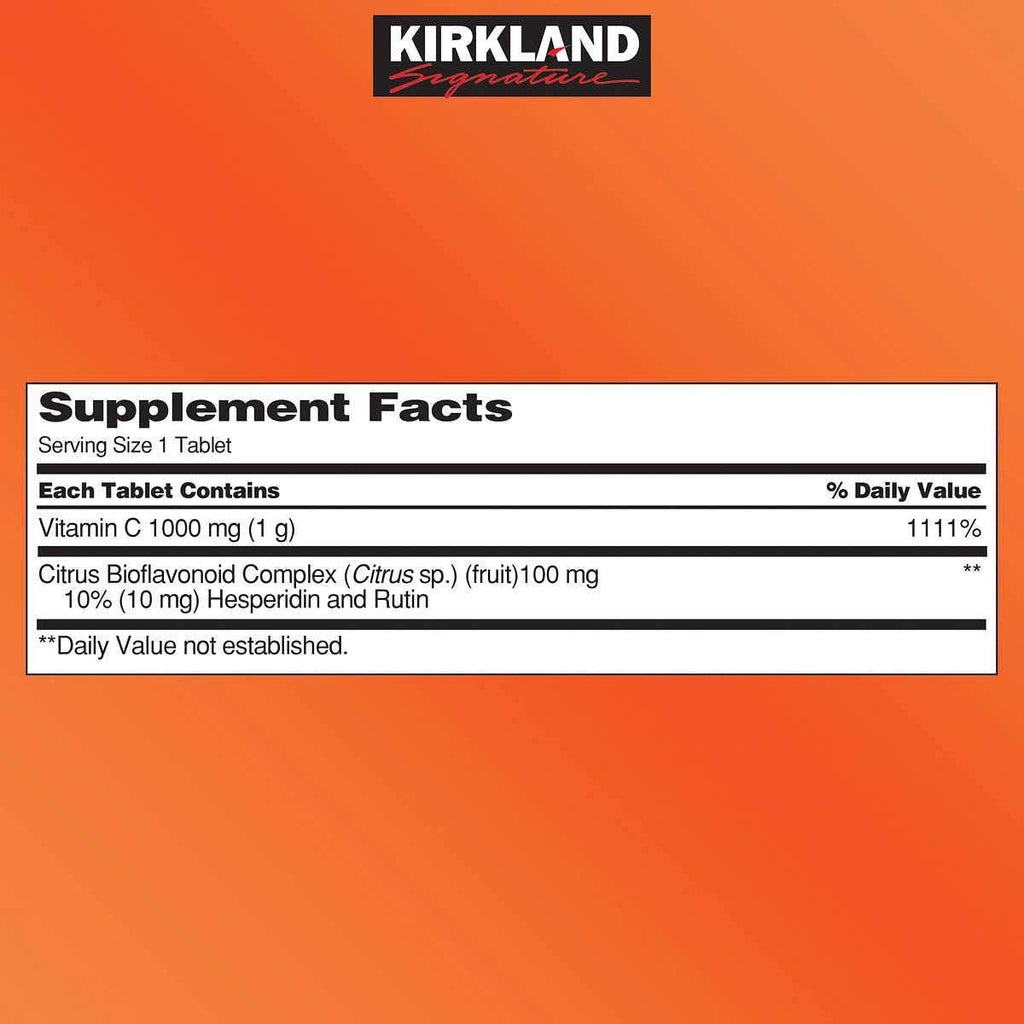Kirkland , Vitamin C with Rose Hips and Citrus Complex 500 Tablets VAWRI (Pack of 2)