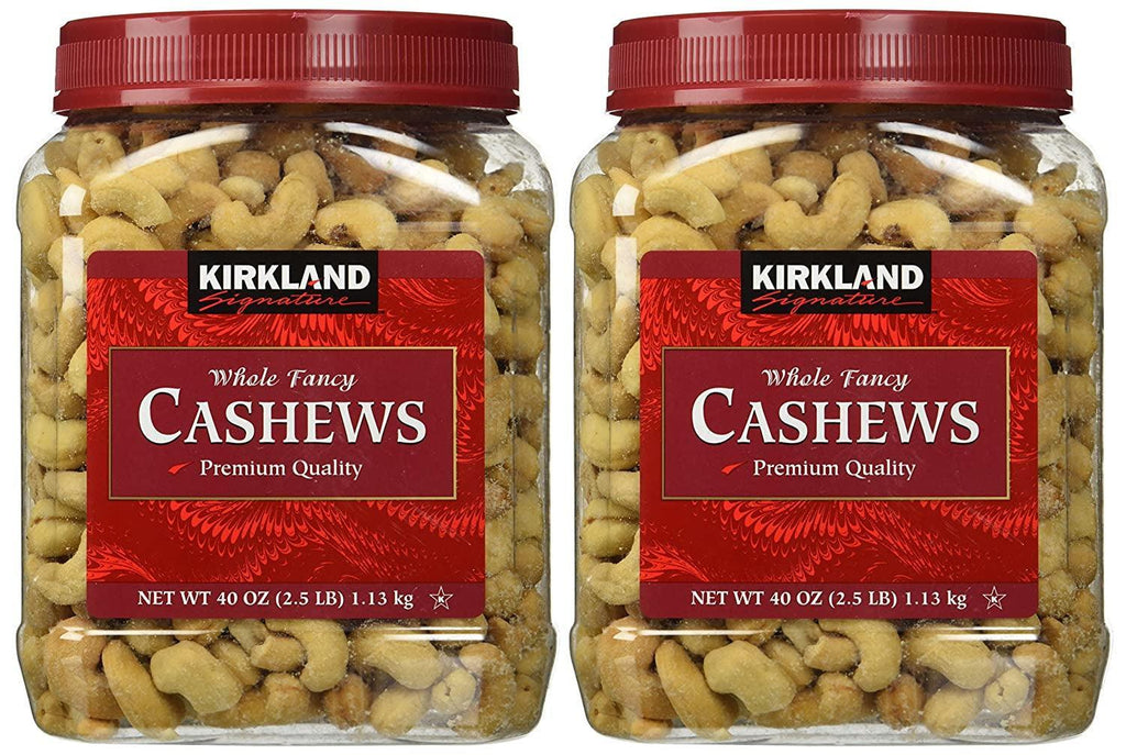 Kirkland Whole Cashews 2.5 Lb. Jars, Fancy Grade Mother'S Day Gift, 2.5 Pound (Pack of 2)