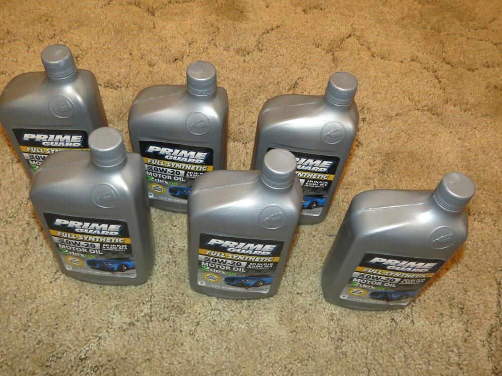 Prime Guard Full Synthetic Motor Oil SAE 0W-20 Case of 6