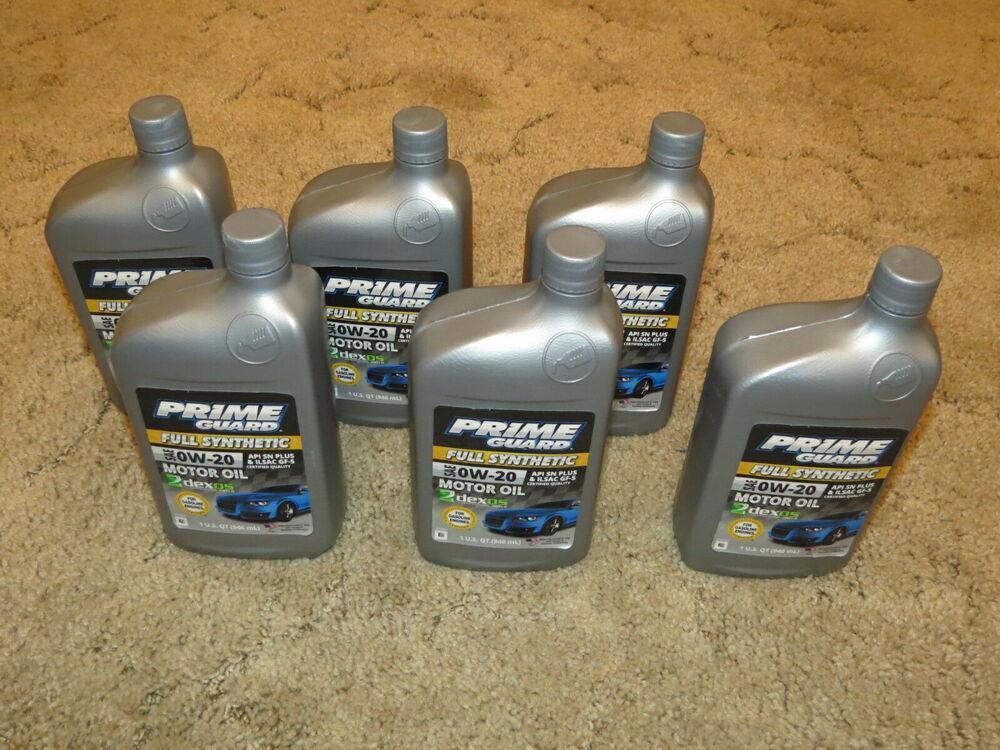 Prime Guard Full Synthetic Motor Oil SAE 0W-20 Case of 6