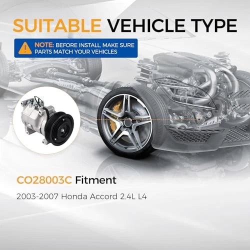 CO28003C Air Conditioner A/C Compressor with Clutch Fit for 2.4L L4 Honda