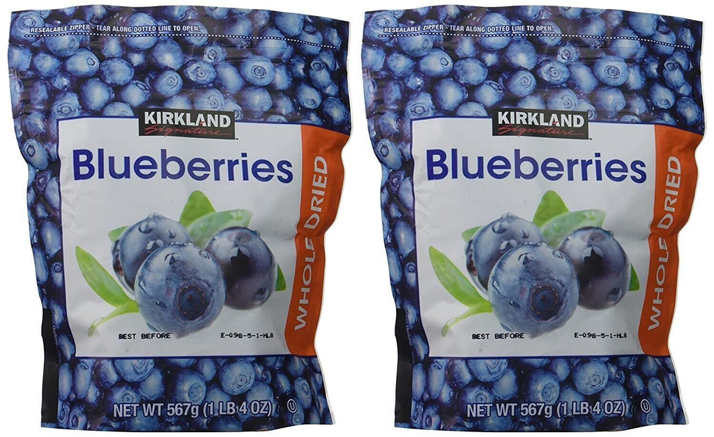 2 Packs Kirkland Signature Organic Whole Dried Blueberries 1 LB 4 OZ Each Pack