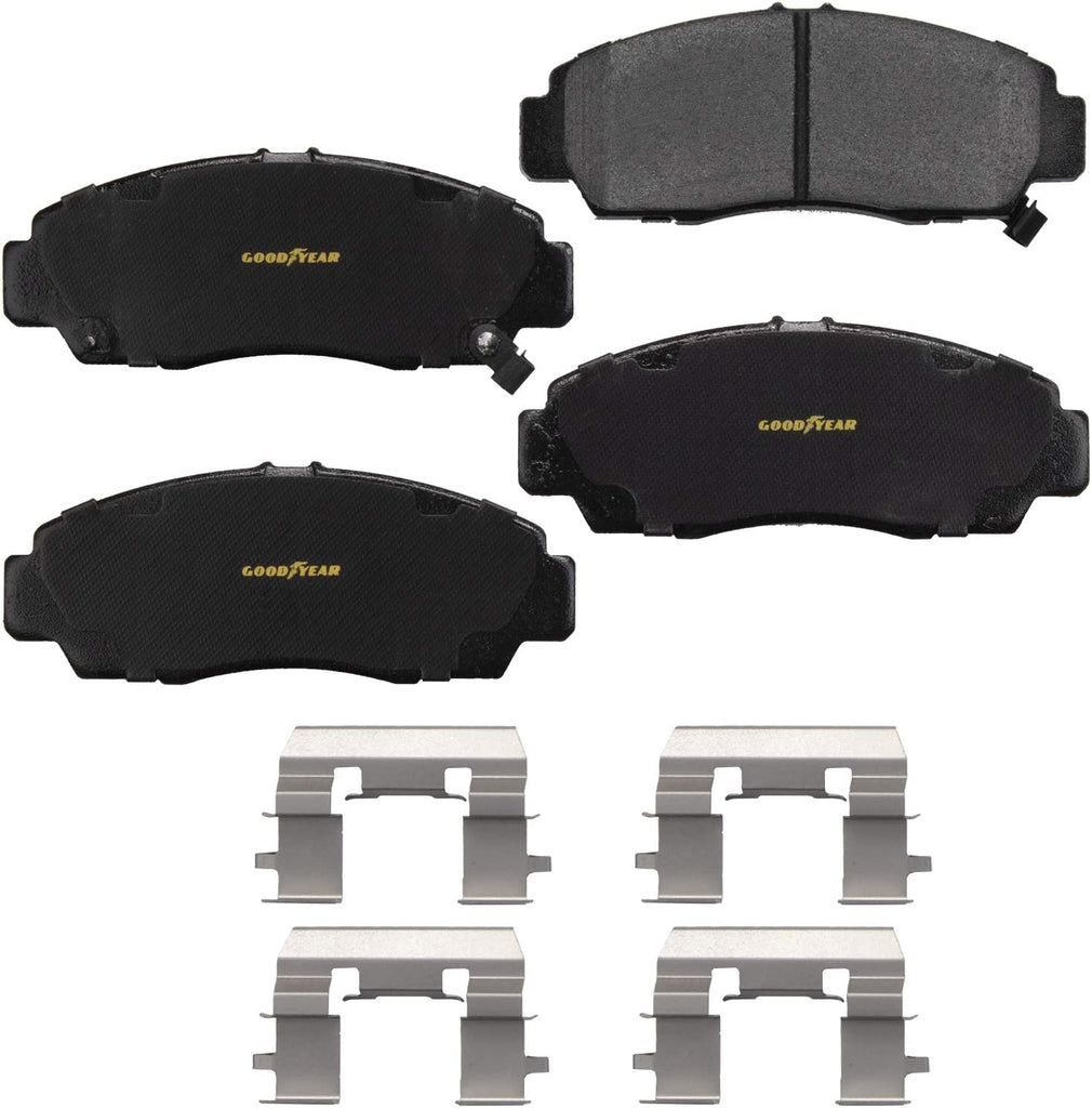 Front Brake Rotors & Ceramic Pads Kit for 05-11 Honda Civic Accord Goodyear