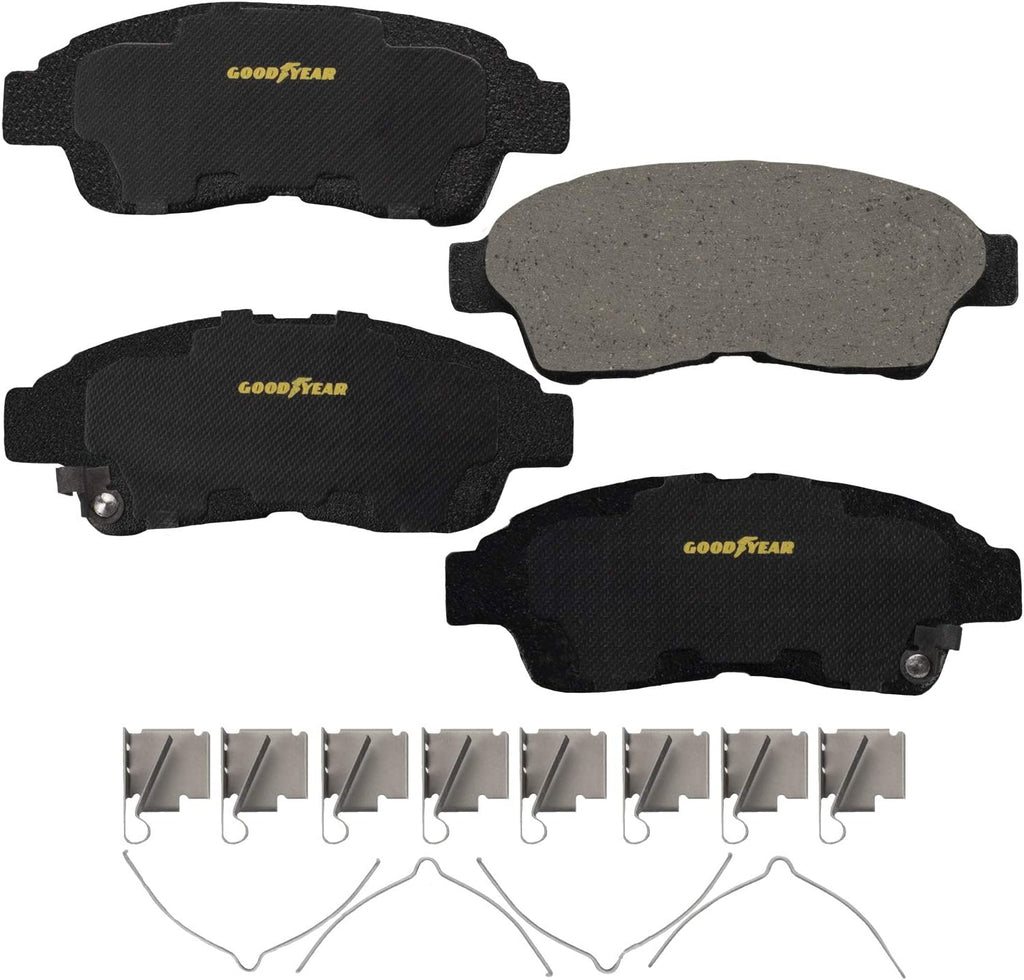 GYD503 Premium Ceramic Automotive Front Disc Brake Pads Set and 212742GY Premium Antiox Automotive Vehicle Front Brake Rotor (2 Pack)