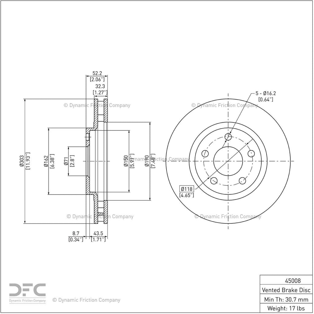 Front  Disc Brake Rotor 600-45008 (1)