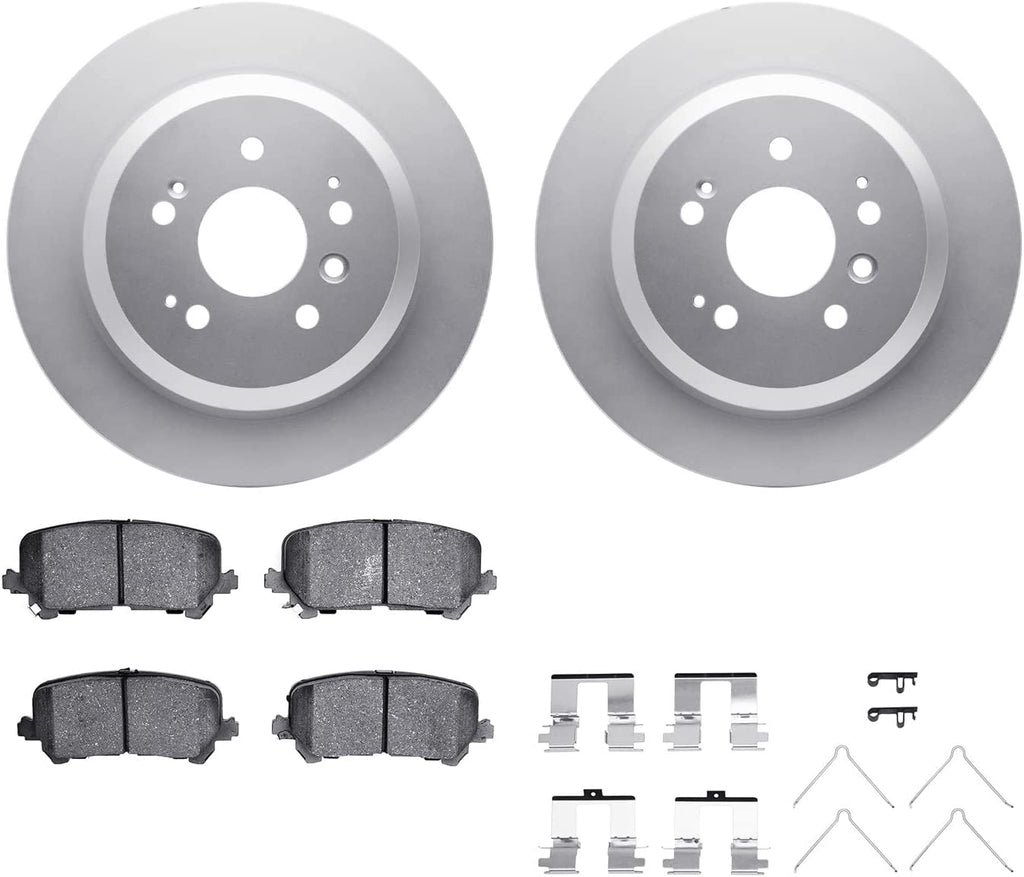 Rear Geospec Brake Rotors with 5000 Advanced Brake Pads Includes Hardware 4512-59194