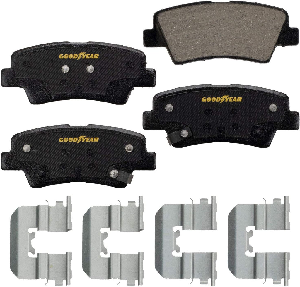 GYD1313 Premium Ceramic Automotive Rear Disc Brake Pads Set Bundle with  2 Pack 2138076GY Truck and SUV Premium Antiox Coated Rear Brake Rotor