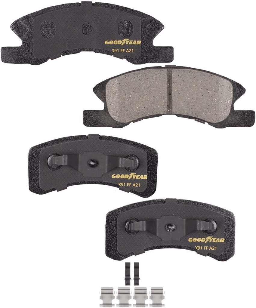 Premium Front Brake Pads for Dodge Attitude Mitsubishi Mirage G4 Goodyear D1731