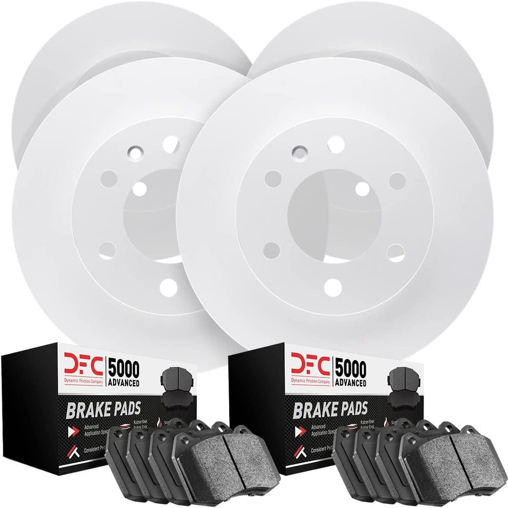 Front Rear Geospec Brake Rotors with 5000 Advanced Brake Pads 4504-74041
