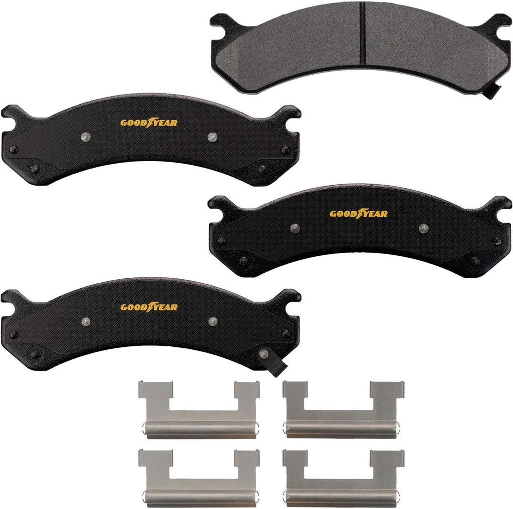 Vehicle Front Brake Bundle with Automotive Carbon Ceramic Truck and SUV Front Brake Pads and Premium Antiox Coated Rear Brake Rotors