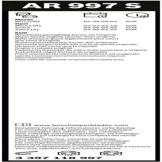 Wiper Blade Aerotwin AR997S, Length: 600Mm/550Mm – Set of Front Wiper Blades