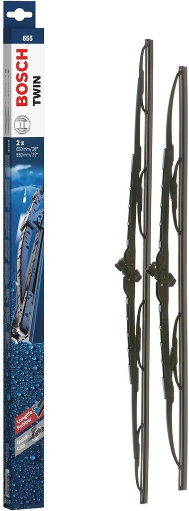 Bosch Wiper Blade Twin 655, Length: 650Mm/550Mm – Set of Front Wiper Blades