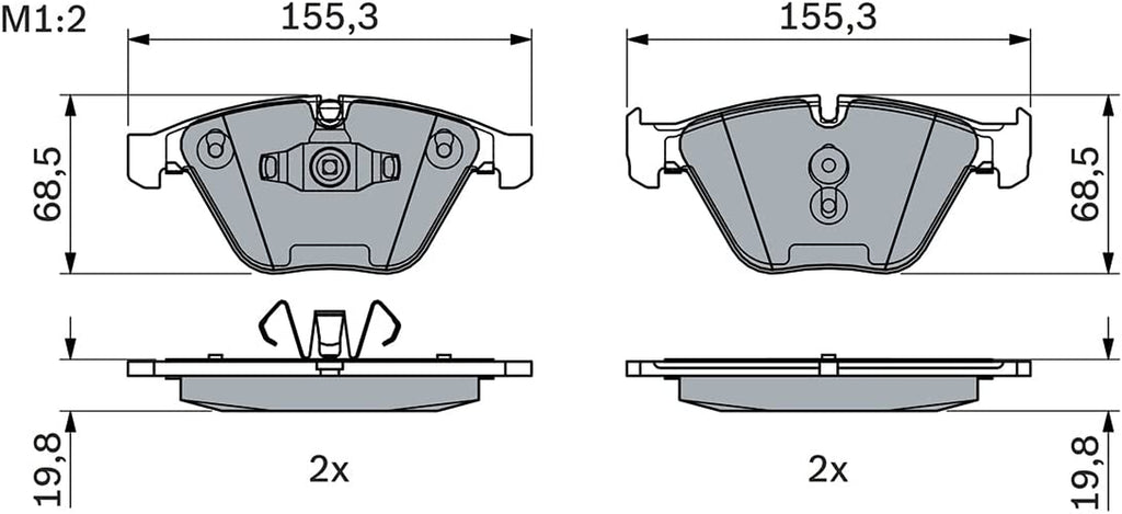 Disc Brake Pads SET Front Axle Fits BMW 3 X1 E90 E84 (BRILLIANCE) 2005-