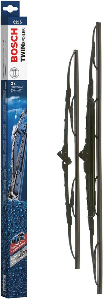 Bosch Wiper Blade Twin Spoiler 611S, Length: 600Mm/530Mm – Set of Front Wiper Blades