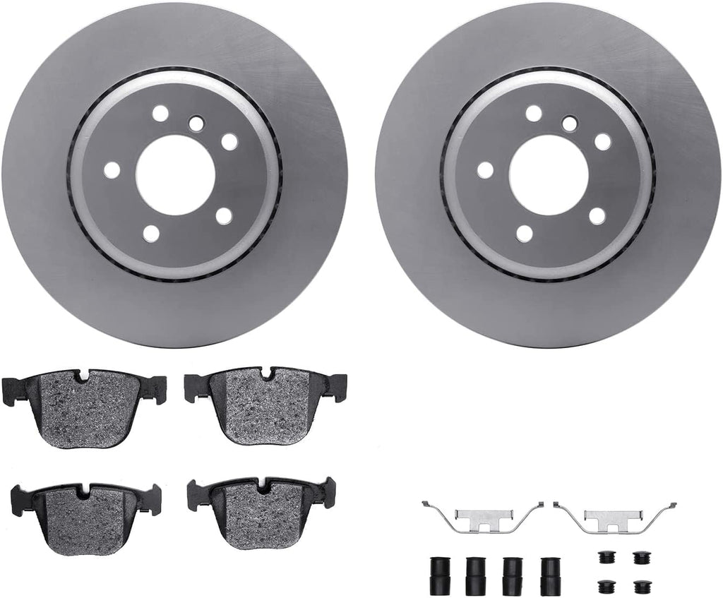 Rear Brake Rotors with 5000 Euro Ceramic Brake Pads Includes Hardware 6612-31243