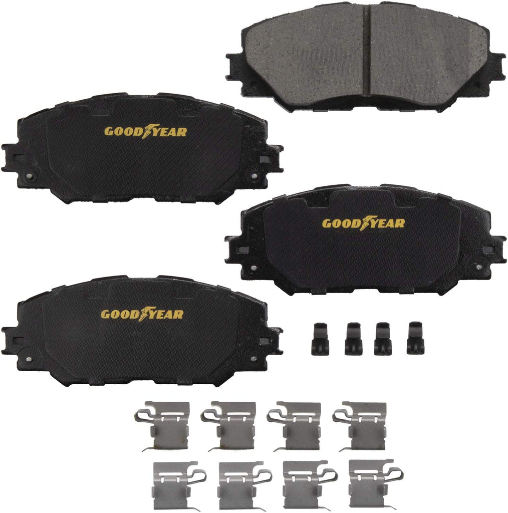 GYD1210 Premium Ceramic Automotive Front Disc Brake Pads Set and 212776GY Premium Antiox Automotive Vehicle Front Brake Rotor (2 Pack)