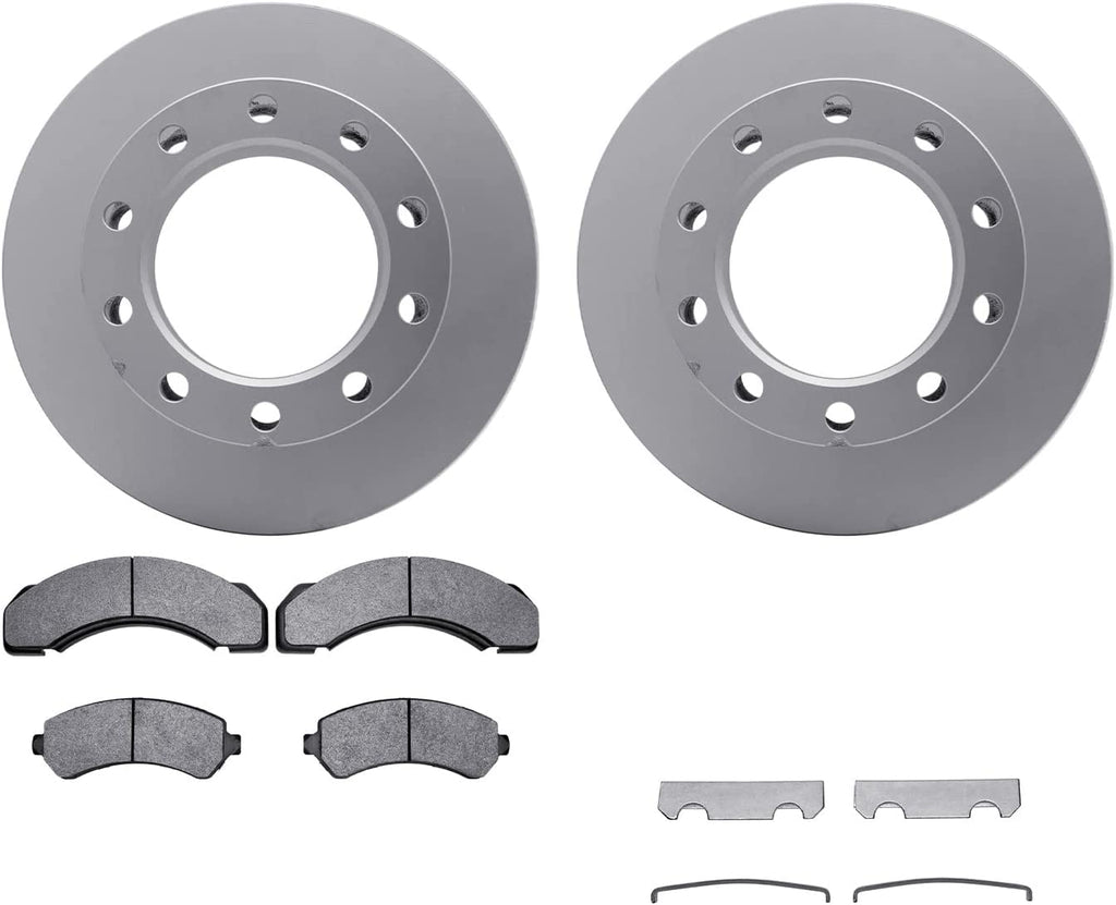 Rear Geospec Brake Rotors with Heavy Duty Brake Pads Includes Hardware 4212-48100