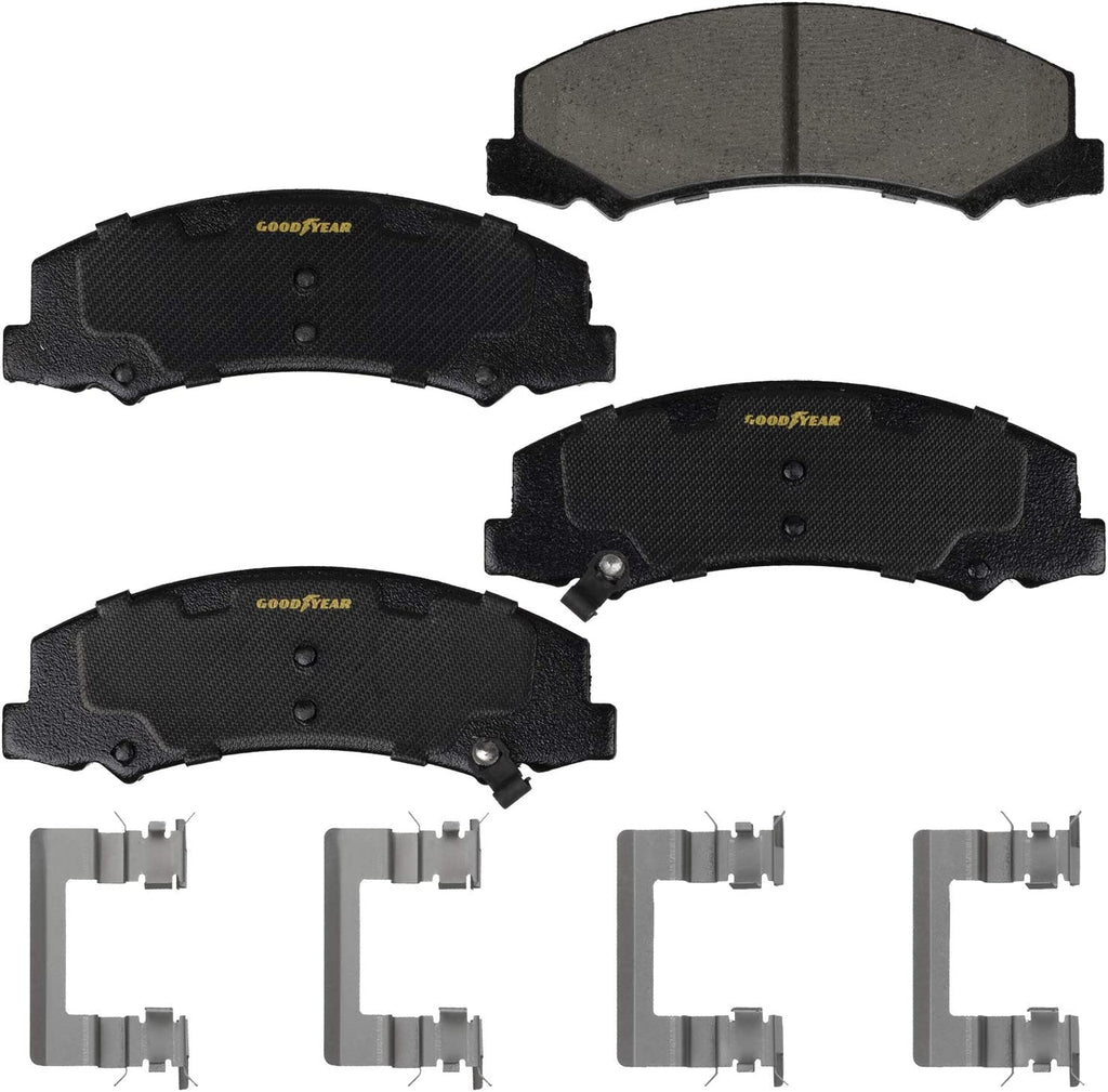 GYD1159 Premium Ceramic Automotive Front Disc Brake Pads Set and 2144064GY Premium Antiox Automotive Vehicle Front Brake Rotor (2 Pack)