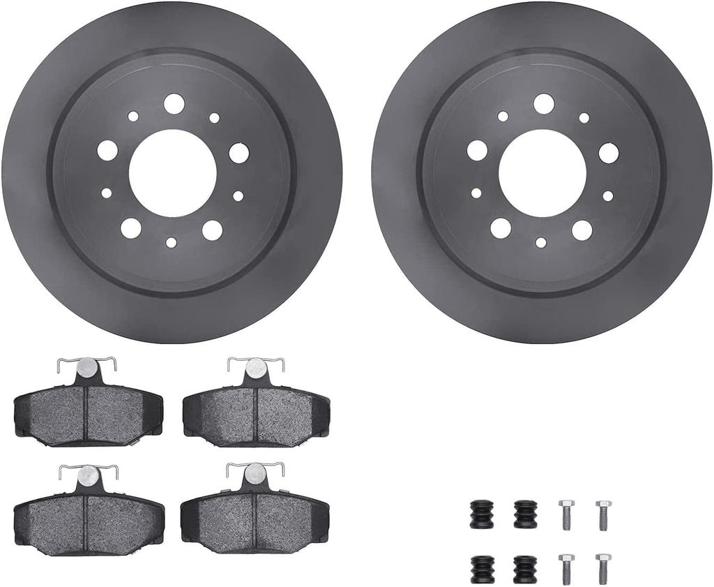 Rear Brake Rotors with 5000 Advanced Brake Pads Includes Hardware 6512-27187