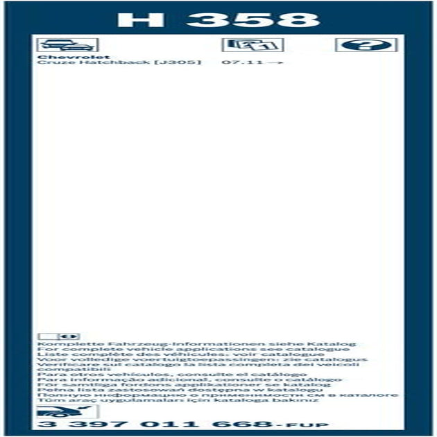 Wiper Blade Rear H358, Length: 350Mm – Rear Wiper Blade