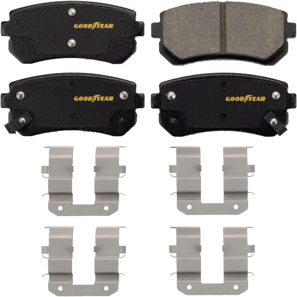 GYD1157 Premium Ceramic Automotive Rear Disc Brake Pads Set Vehicle Replacement Part for Dodge Attitude, Hyundai Accent, Elantra, Rio