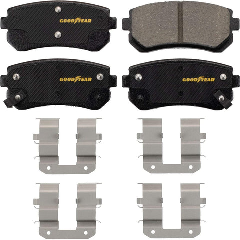 GYD1157 Premium Ceramic Automotive Rear Disc Brake Pads Set Vehicle Replacement Part for Dodge Attitude, Hyundai Accent, Elantra, Rio