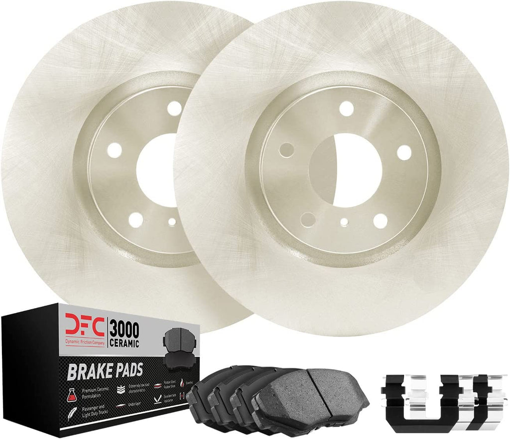 Rear Brake Rotors with 3000 Series Ceramic Brake Pads Includes Hardware 6312-13036