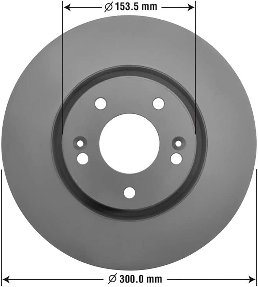 2138024GY Premium Antiox Coated Front Brake Rotor Automotive Vehicle Replacement Part for Hyundai Sonata, Tucson, Veloster, Kia Forte