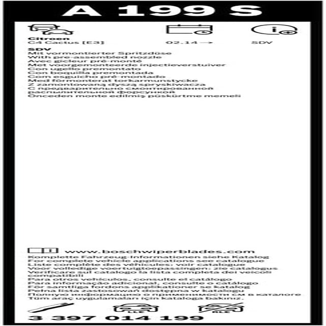 Bosch 3397014199 Wiper Blade Aerotwin A199S
