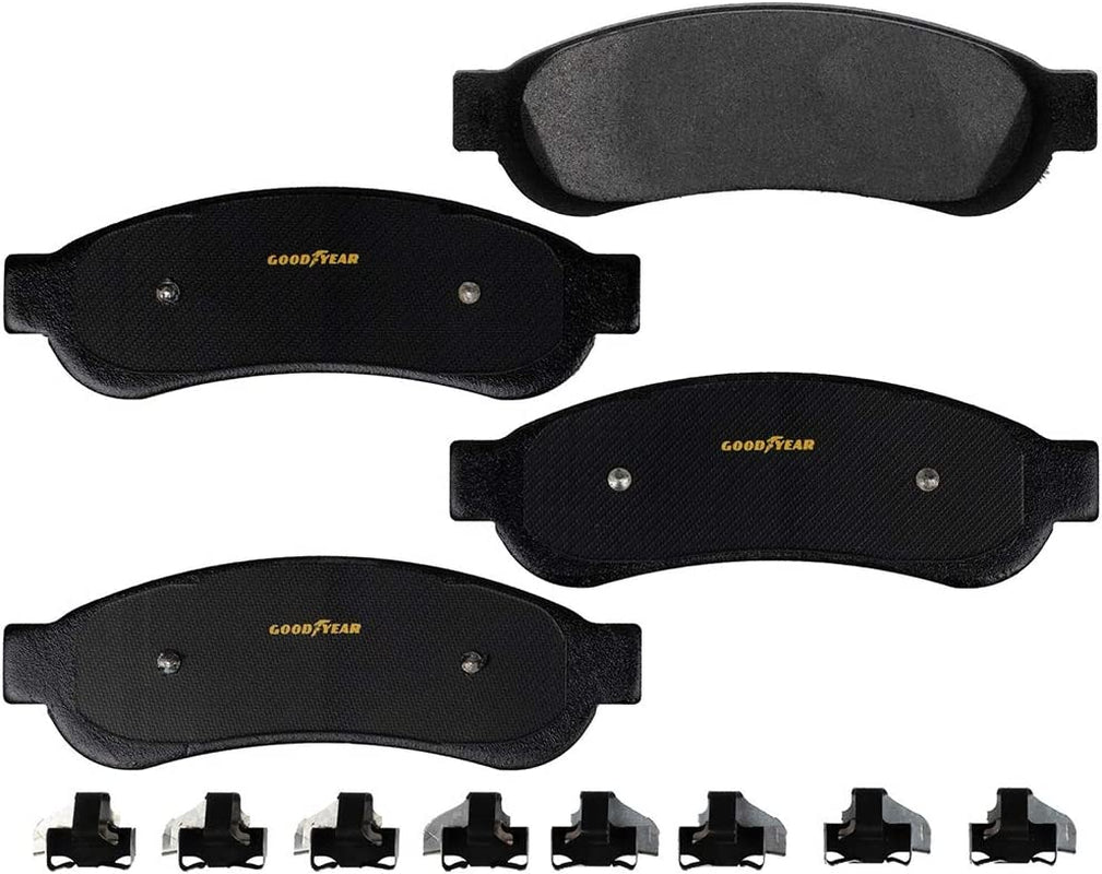 Brakes GYD1334A Truck and SUV Carbon Ceramic Rear Disc Brake Pads Set Vehicle Replacement Part for Ford F-250 2010-2013 and F-350 2010-2013