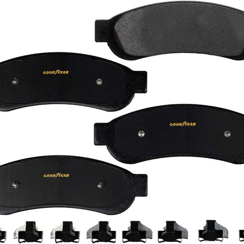 Brakes GYD1334A Truck and SUV Carbon Ceramic Rear Disc Brake Pads Set Vehicle Replacement Part for Ford F-250 2010-2013 and F-350 2010-2013