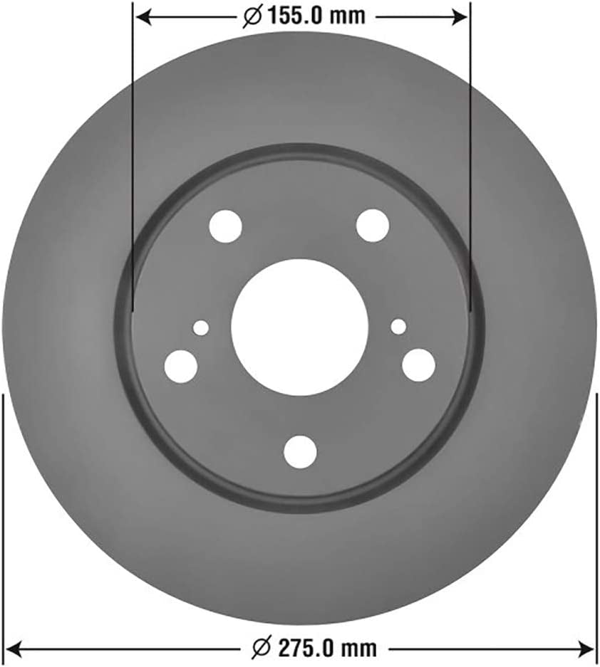 2126100GY Premium Antiox Coated Front Brake Rotor Automotive Vehicle Replacement Part for Lexus, Scion, Toyota Prius & RAV4