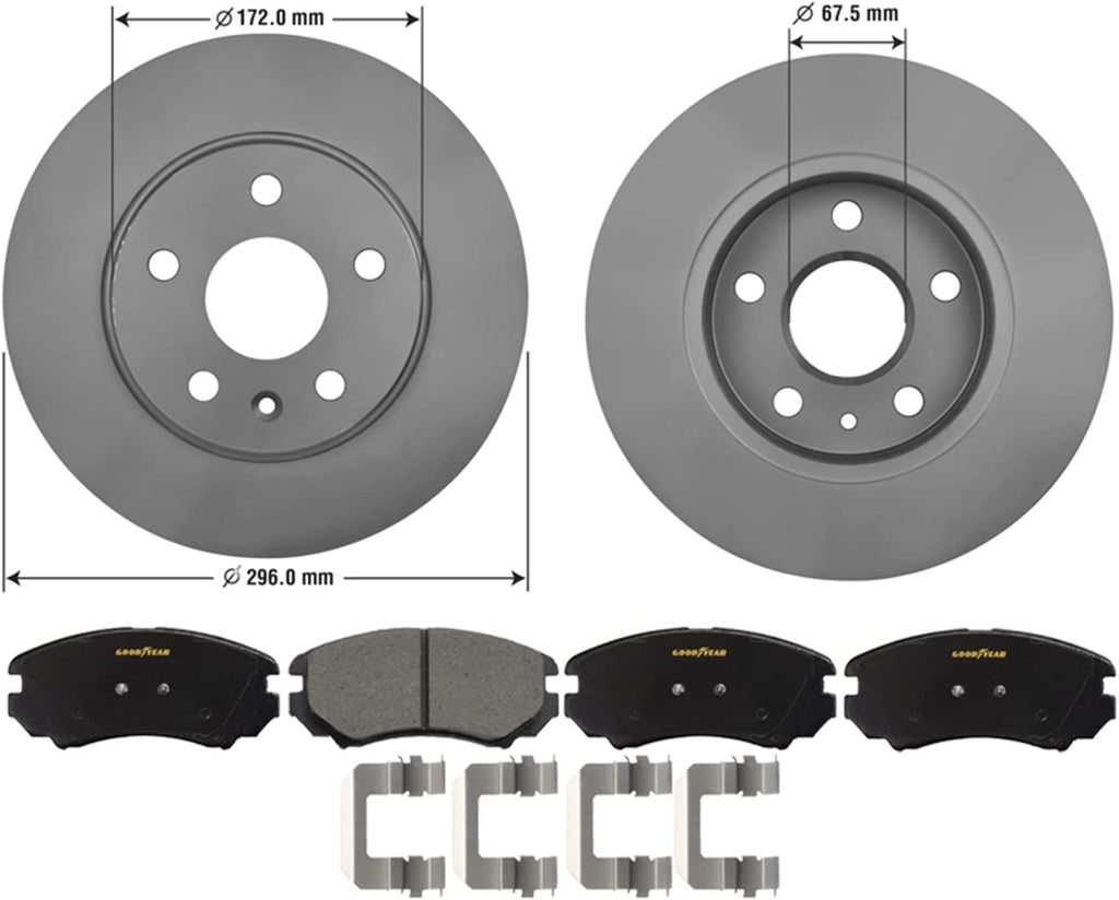 Front Brake Rotors & Ceramic Pads for Buick Lacrosse Regal Chevy Malibu Limited