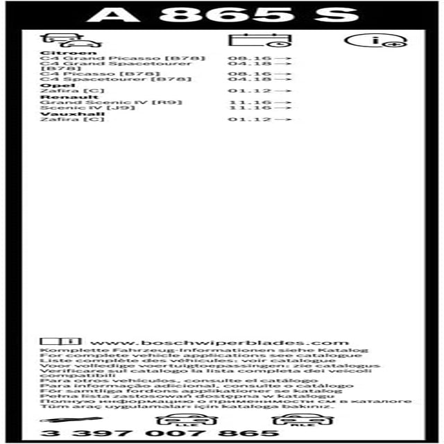 Wiper Blade Aerotwin A865S, Length: 800Mm/700Mm – Set of Front Wiper Blades